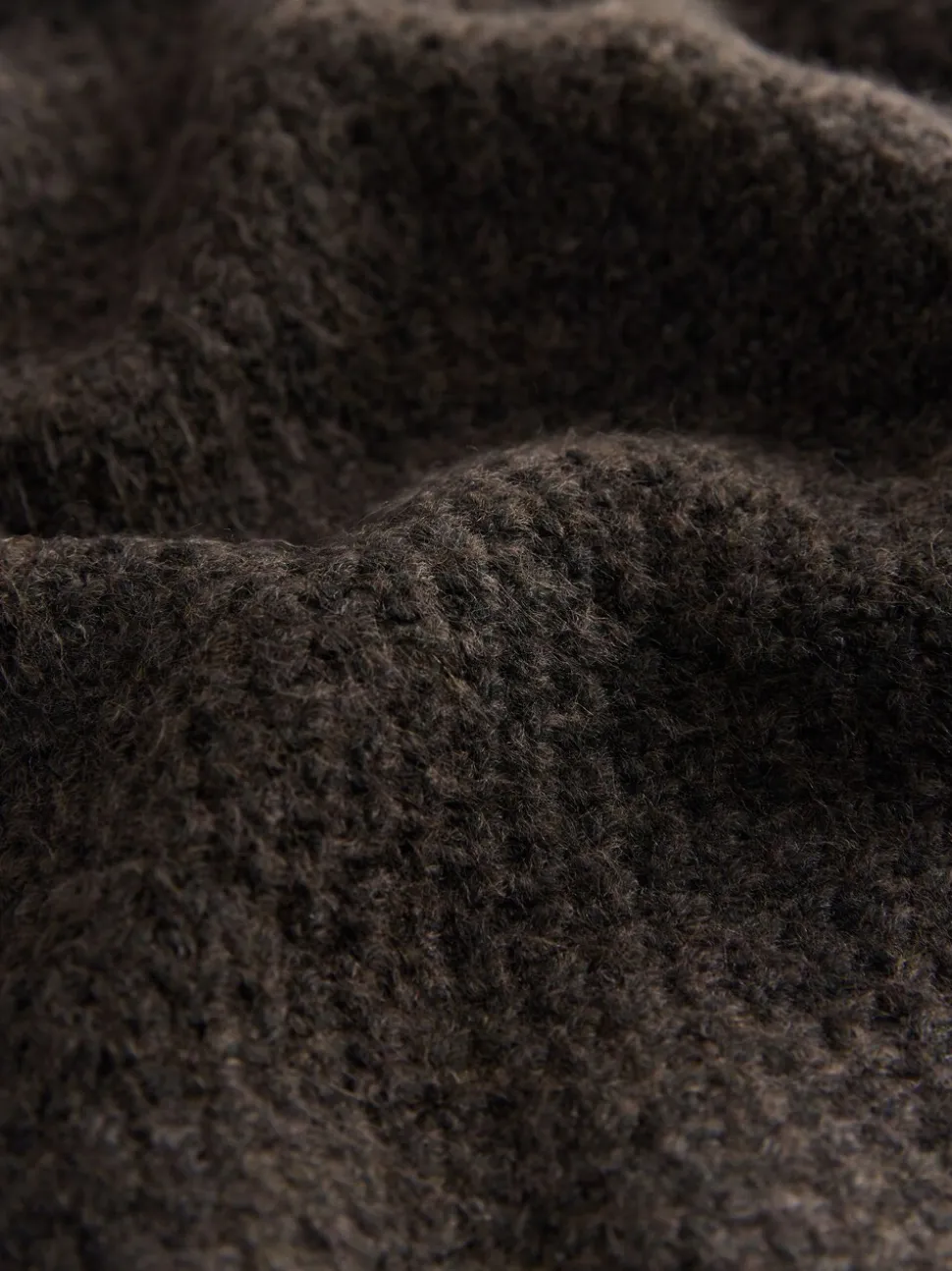 Marron chocolat - Pull texturé en maille à col rond (3-16ans)