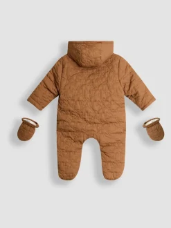 Marron dinosaure - Combinaison bébé matelassée JoJo Maman Bébé