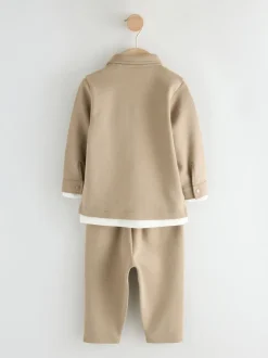 Marron fauve - Ensemble 3 pièces T-shirt et Survêtement (3mois-7ans)