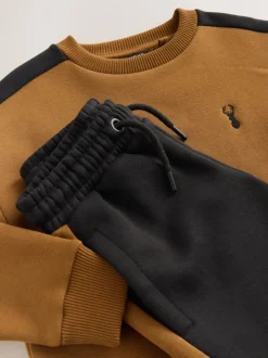 Marron fauve - Ensemble ras du cou color block (3-16ans)