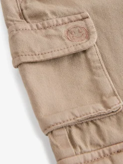 Marron fauve - Jean pantalon cargo 100% coton (3mois-7ans)