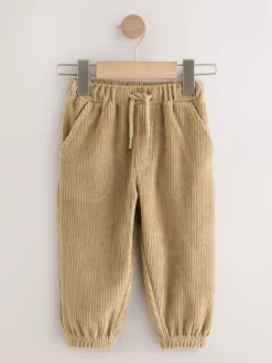 Marron fauve - Jogging en jersey en velours côtelé (3mois-7ans)