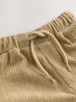 Marron fauve - Jogging en jersey en velours côtelé (3mois-7ans)