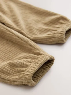 Marron fauve - Jogging en jersey en velours côtelé (3mois-7ans)