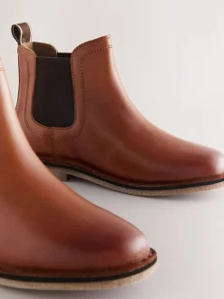 Marron fauve - Leather Chelsea Boots