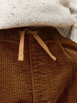 Marron fauve - Pantalon à enfiler en velours côtelé texturé (3mois7ans)