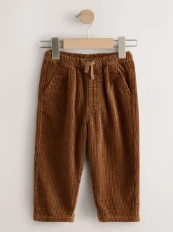 Marron fauve - Pantalon à enfiler en velours côtelé texturé (3mois7ans)