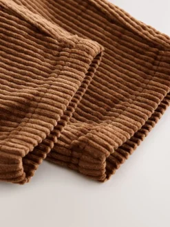 Marron fauve - Pantalon à enfiler en velours côtelé texturé (3mois7ans)