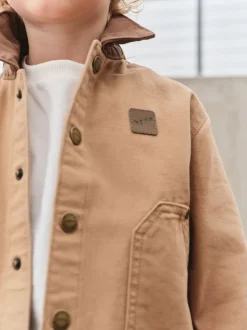 Marron fauve - Surchemise en toile (3mois à7ans)