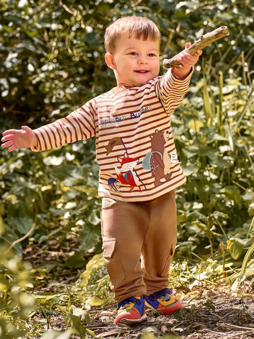 Marron fauve et chiné naturel - LotJojo Maman Bébé Cargos % Cotton Survêtement 100 2