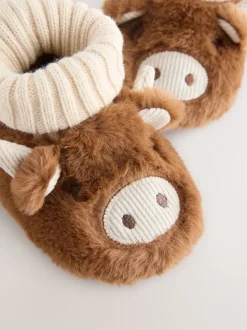 Marron Hamish - Bottes chaussons The Highland Cow