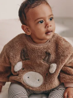 Marron Hamish - Ensemble sweat et legging bébé en polaire (0mois-2ans)
