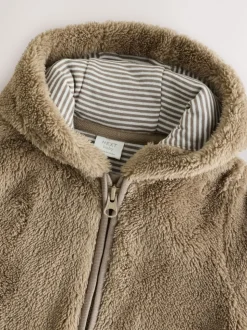 Marron mink - Combinaison bébé en polaire