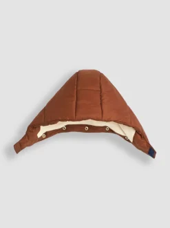 Marron Multicolore - Doudoune JoJo Maman Bébé à capuche doublée Borg