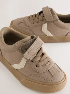 Marron neutre - Baskets à lacets élastiques à fermeture tactile