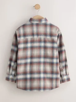 Marron rouille - Ensemble chemise et t-shirt à carreaux à manches longues 2 pièces (3-16ans)