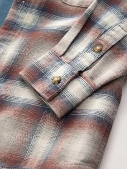 Marron rouille - Ensemble chemise et t-shirt à carreaux à manches longues 2 pièces (3-16ans)