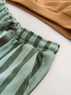 Marron rouille - Ensemble sweat à capuche et jogging imprimé Cool Vibes (3mois7ans)