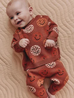 Marron rouille - Ensemble haut et legging en maille (0mois-2ans)