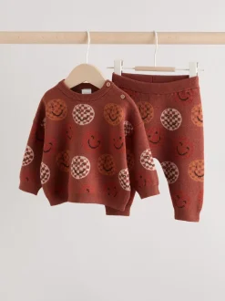 Marron rouille - Ensemble haut et legging en maille (0mois-2ans)