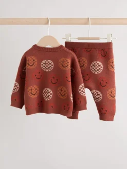 Marron rouille - Ensemble haut et legging en maille (0mois-2ans)