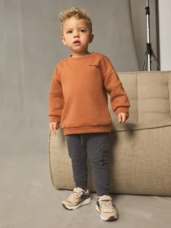 Marron rouille - Ensemble sweat-shirt utilitaire et jogging super fin (3mths-7yrs)