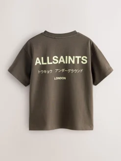 Marron/citron vert - T-shirt smALLSAINTS oversize en Coton à Col rond