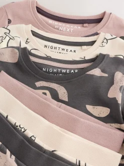 Marron/Crème Transport - Lot de 3 pyjamas Snuggle courts (9mois-10ans)