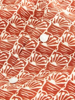 Marron/orange - Chemise imprimée Manches courtes (3-16ans)