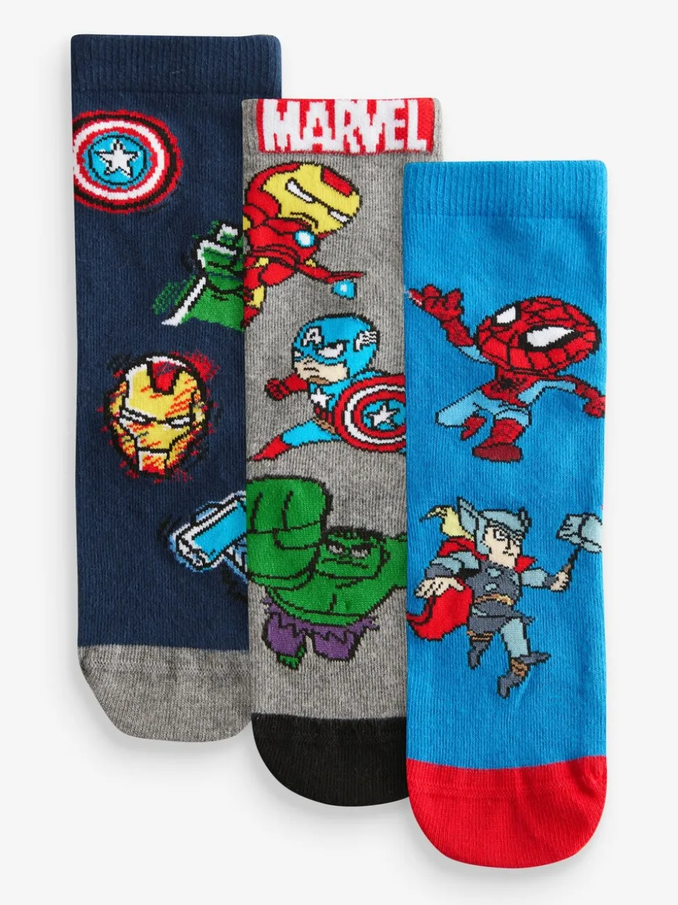 Marvel Avengers - Lot 3 chaussettes Superhero riches en coton