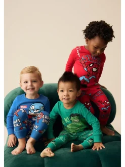 Marvel Rouge/Vert/Bleu - Lot de 3 pyjamas Snuggle (9mois-8ans)
