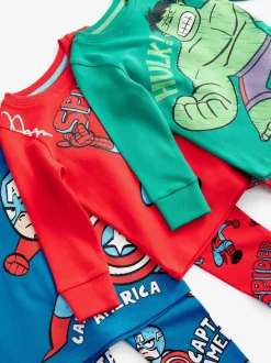 Marvel Rouge/Vert/Bleu - Lot de 3 pyjamas Snuggle (9mois-8ans)