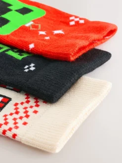 Minecraft - Lot de 3 chaussettes de Noël en coton Character