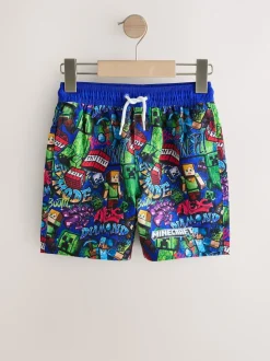 Minecraft bleu marine - Shorts de bain (3-16yrs)