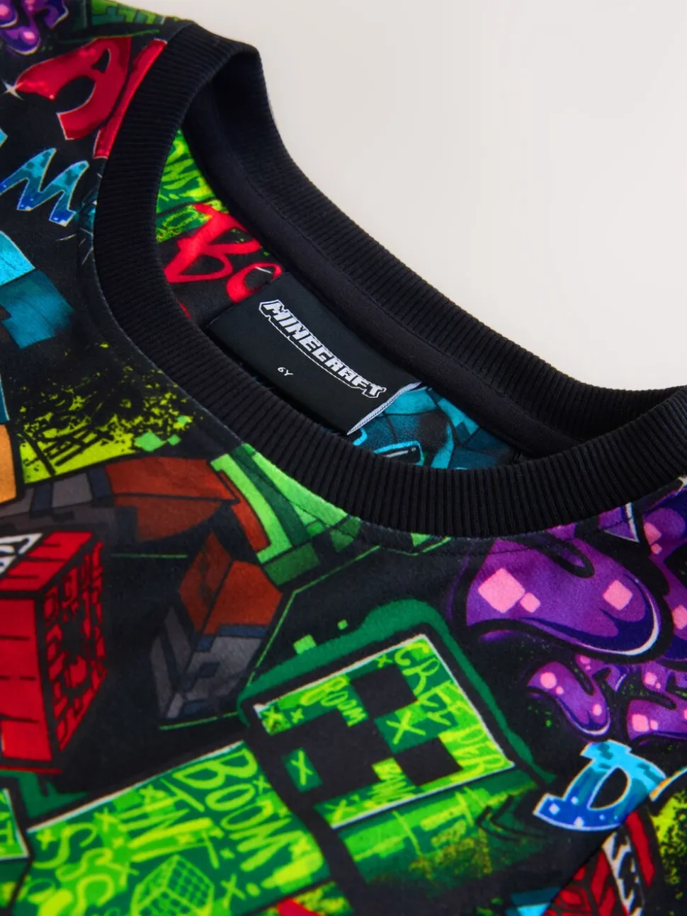 Minecraft noir/vert/rouge/jaune - Pyjama simple confortable en polaire sous licence (5-16ans)