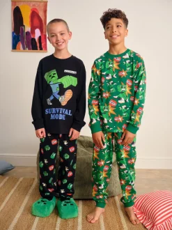 Minecraft vert/noir - License Jogger Pyjamas 2 (5-16ans)