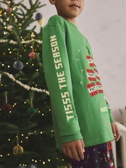 Minecraft vert/noir - Pyjama simple sous licence de Noël (5-16ans)