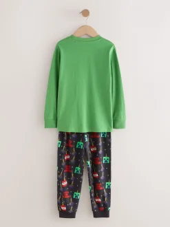 Minecraft vert/noir - Pyjama simple sous licence de Noël (5-16ans)