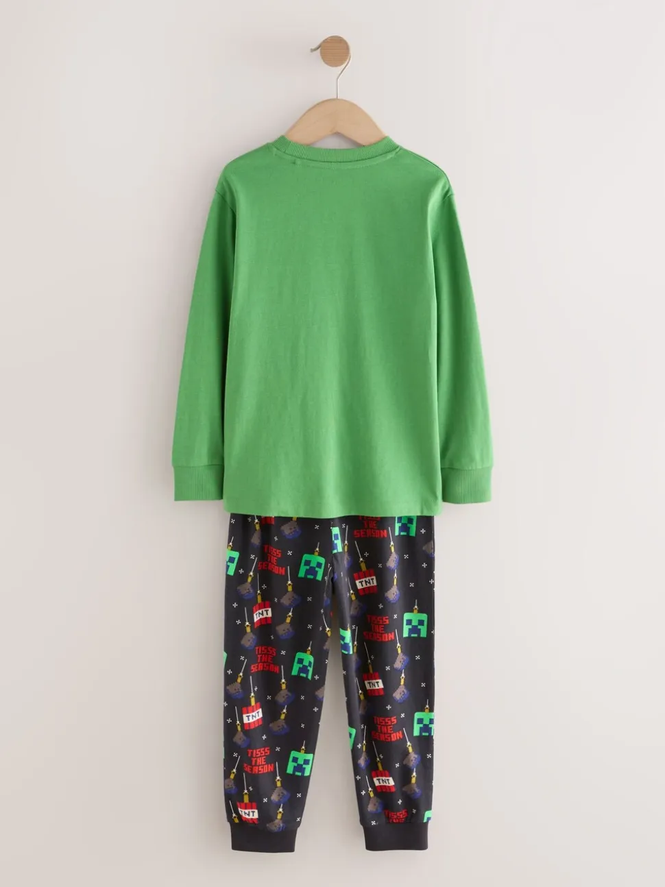 Minecraft vert/noir - Pyjama simple sous licence de Noël (5-16ans)