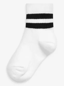 monochrome - Cushioned Semelle intérieure Cotton Rich Ribbed Tipped Chaussettes 5 Lot