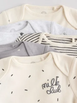 monochrome - Lot de 5 bodys à manches longues pour bébé