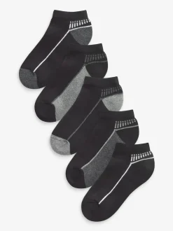 monochrome - Lot de 5 paires de chaussettes de sport à semelle rembourrée