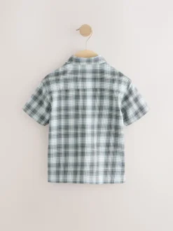 monochrome - Manches courtes Boxy Fit Carreaux 100% Cotton Chemises (3mths-7yrs)