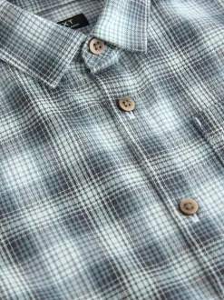 monochrome - Manches courtes Boxy Fit Carreaux 100% Cotton Chemises (3mths-7yrs)