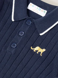 Monsoon - Pull polo en maille côtelée