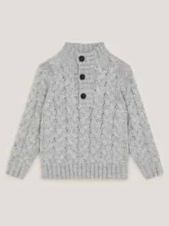 Monsoon pull boutonné en maille torsadée