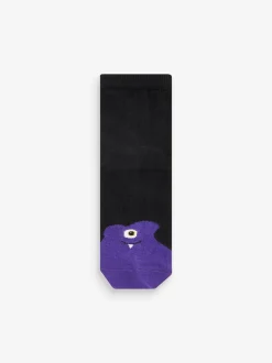 Monstres noir/lumineux - Paquet de chaussettes en coton riche 10