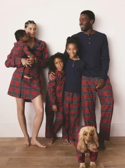 Motif écossais rouge - Pyjama de Noël à manches longues assorti (9mois16ans)