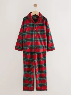 Motif écossais rouge - Pyjama de Noël à manches longues assorti (9mois16ans)
