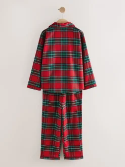 Motif écossais rouge - Pyjama de Noël à manches longues assorti (9mois16ans)